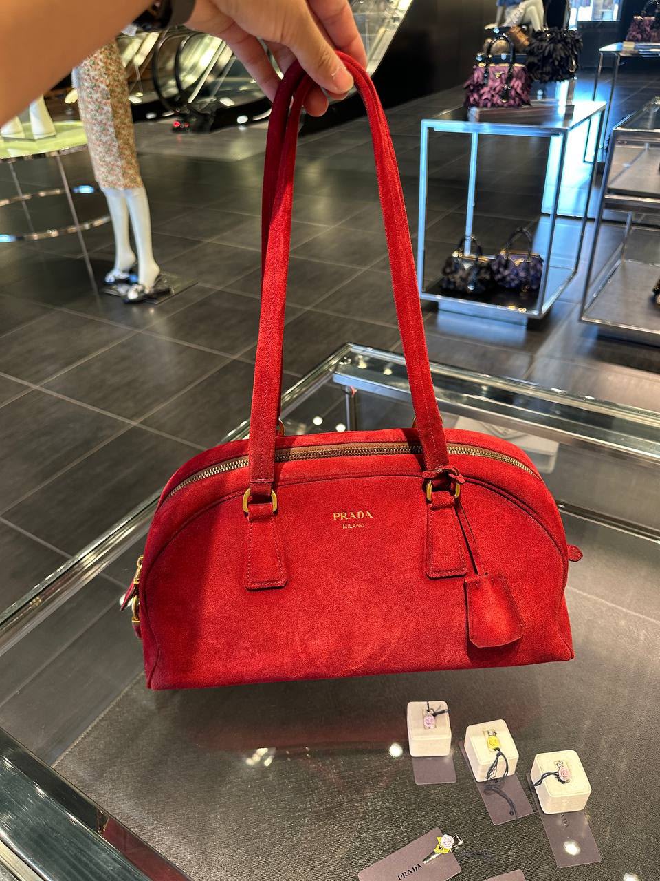 Suede Bowling Bag
