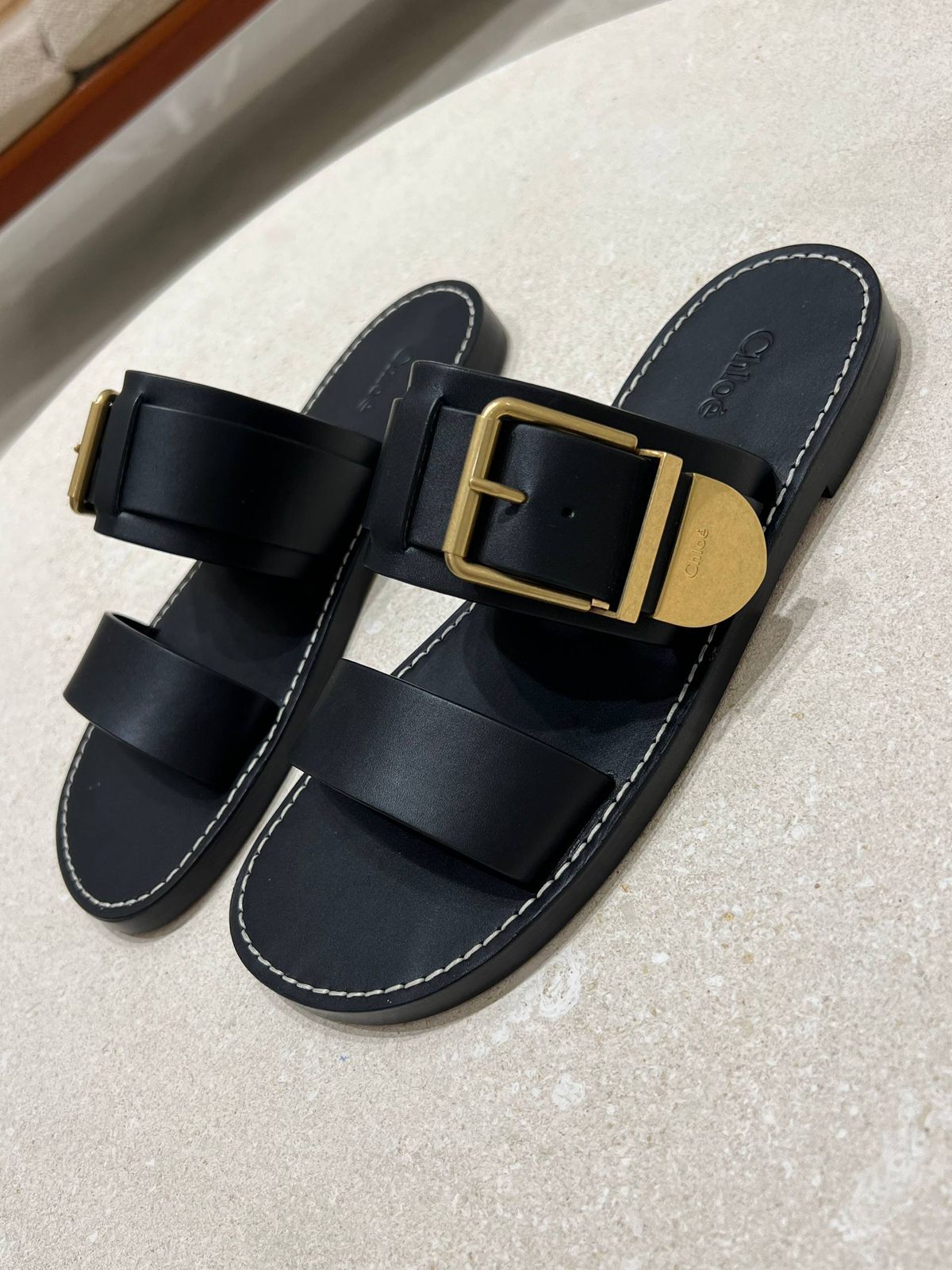 Chloé Woody Buckle Slides
