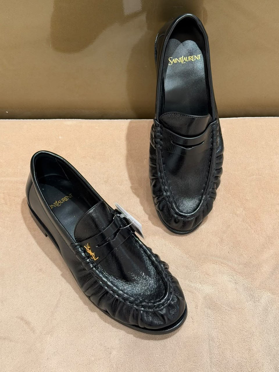 Le Loafer Penny Loafers in Crinkled Leather