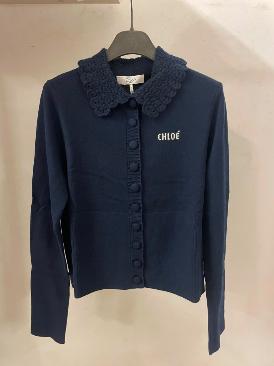 Crochet-Collar Cardigan