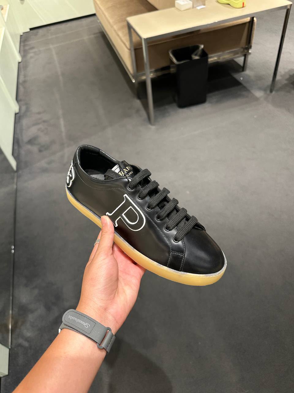 Leather Sneakers with Logo