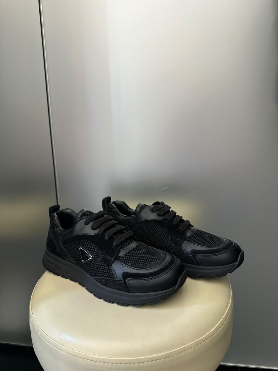 Downtown Leather and Mesh Sneakers