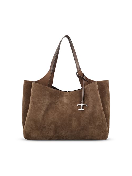 Borsa realizzata in pelle di vitello scamosciata