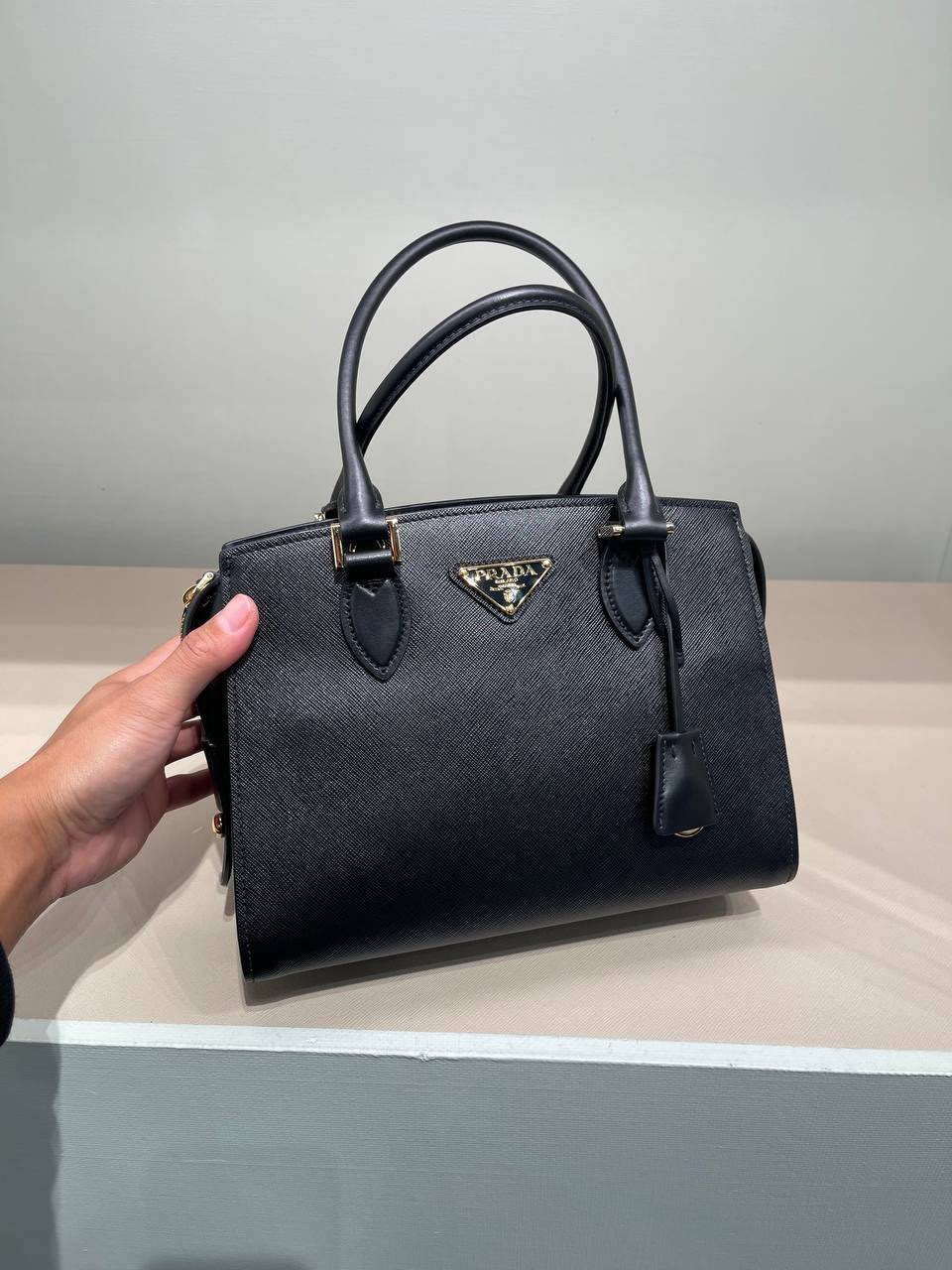 Saffiano Leather Small Tote Bag