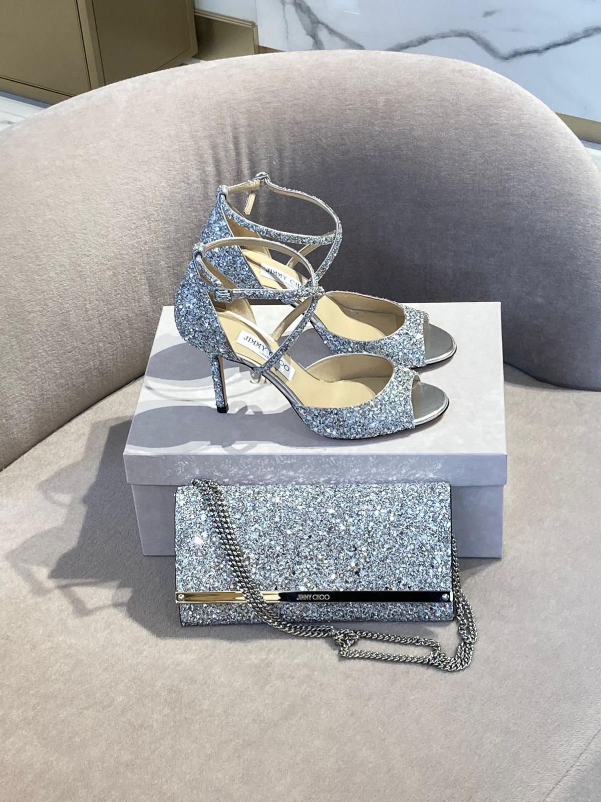 Lancer 85 Glitter Heels and Sweetie Clutch