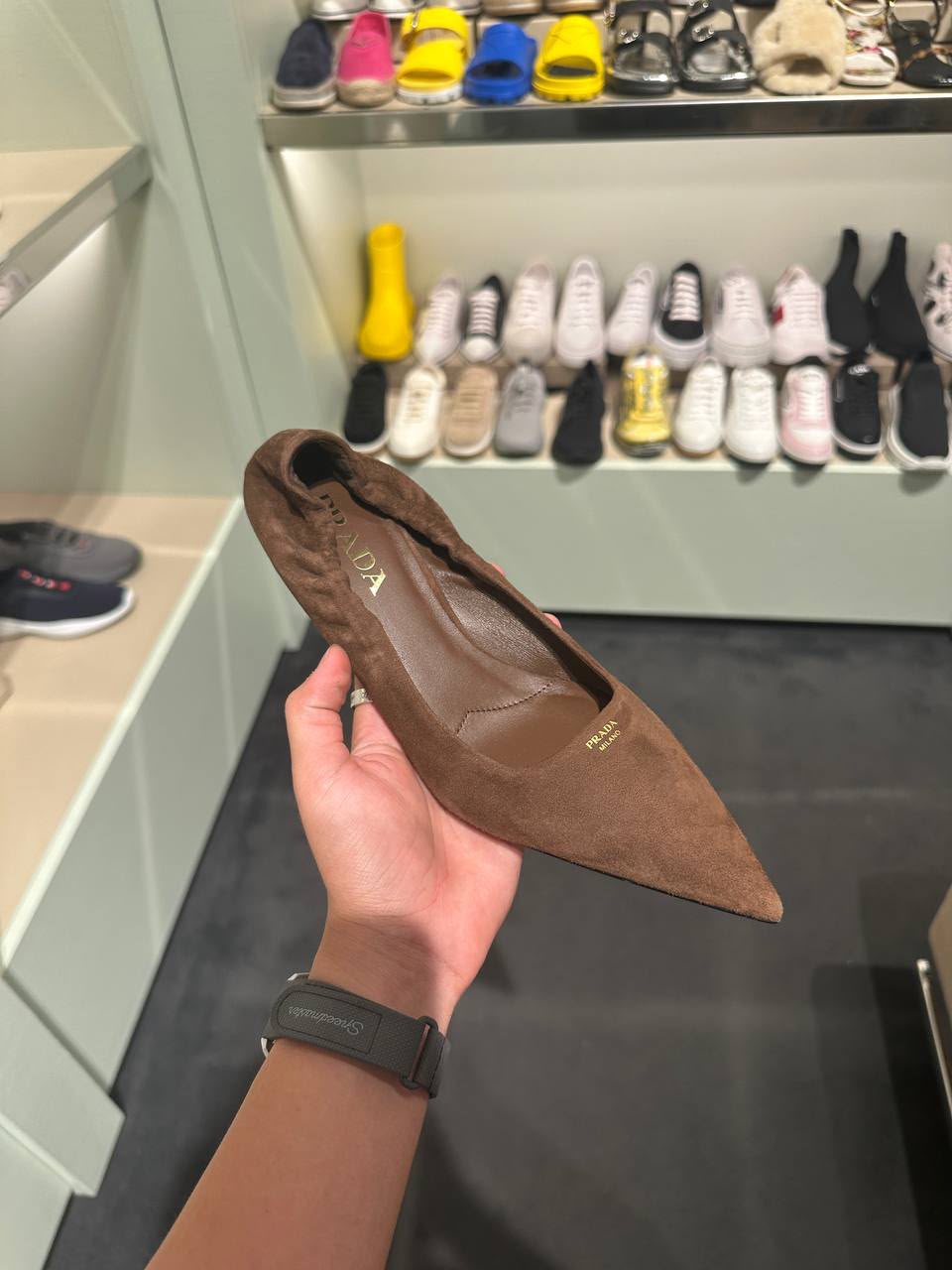 Suede Pointed-Toe Pumps