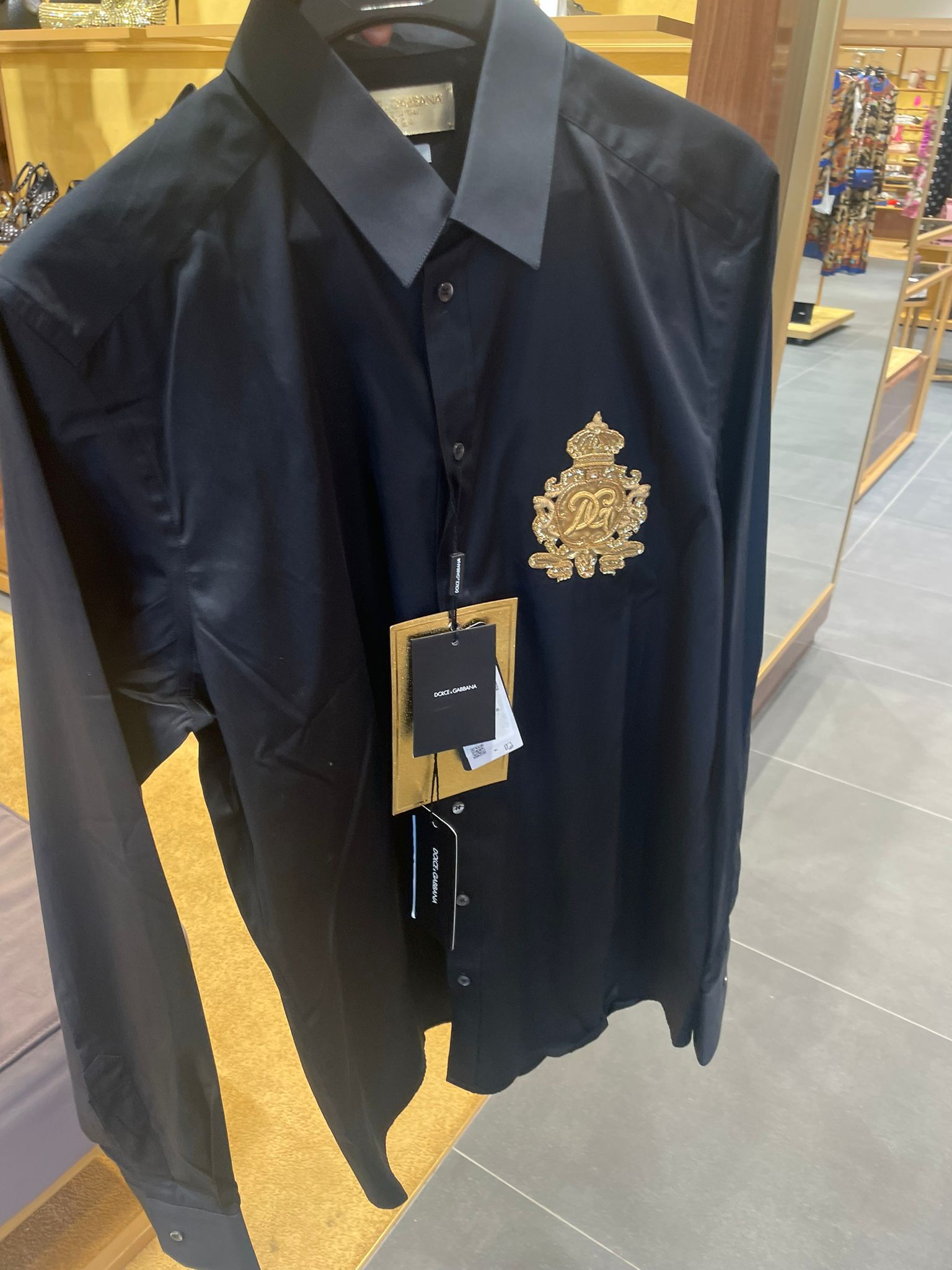 Gold DG Crest Embroidered Poplin Shirt