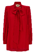 silk shirt with bow