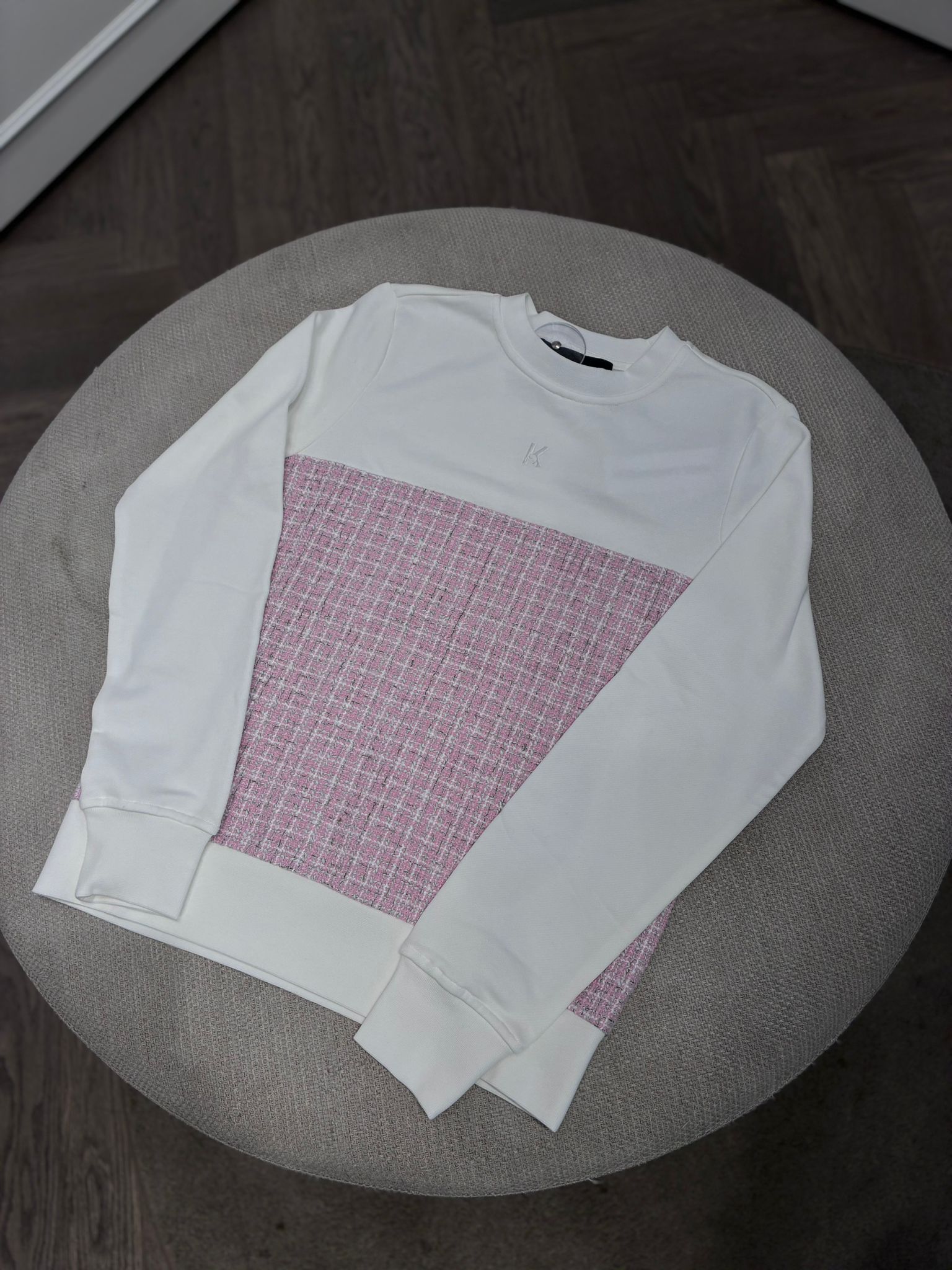 Tweed Panel Sweatshirt