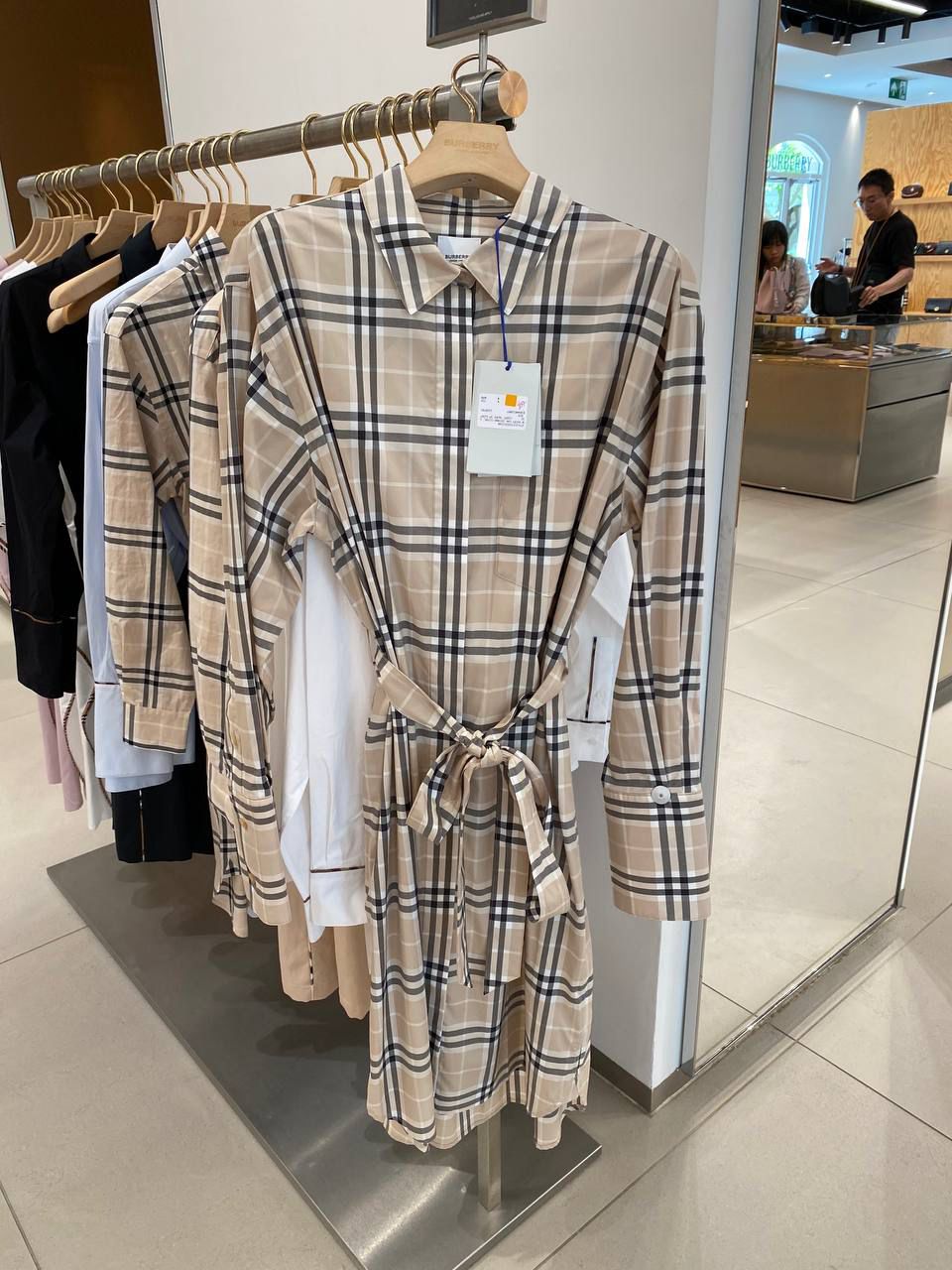 Vintage Check Cotton Shirt Dress