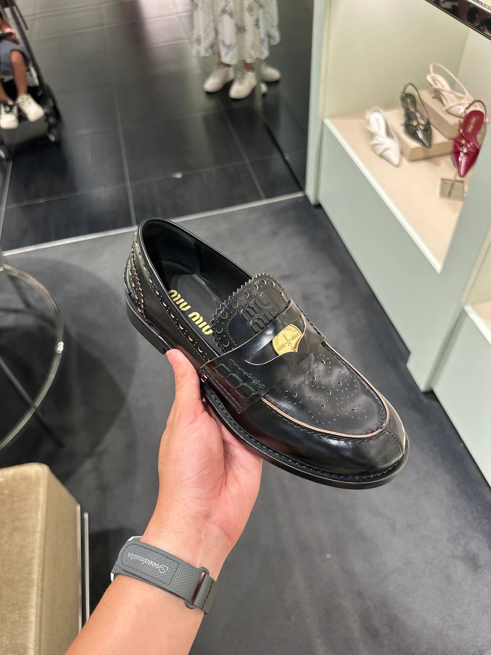 Brushed Leather Slingback Loafers