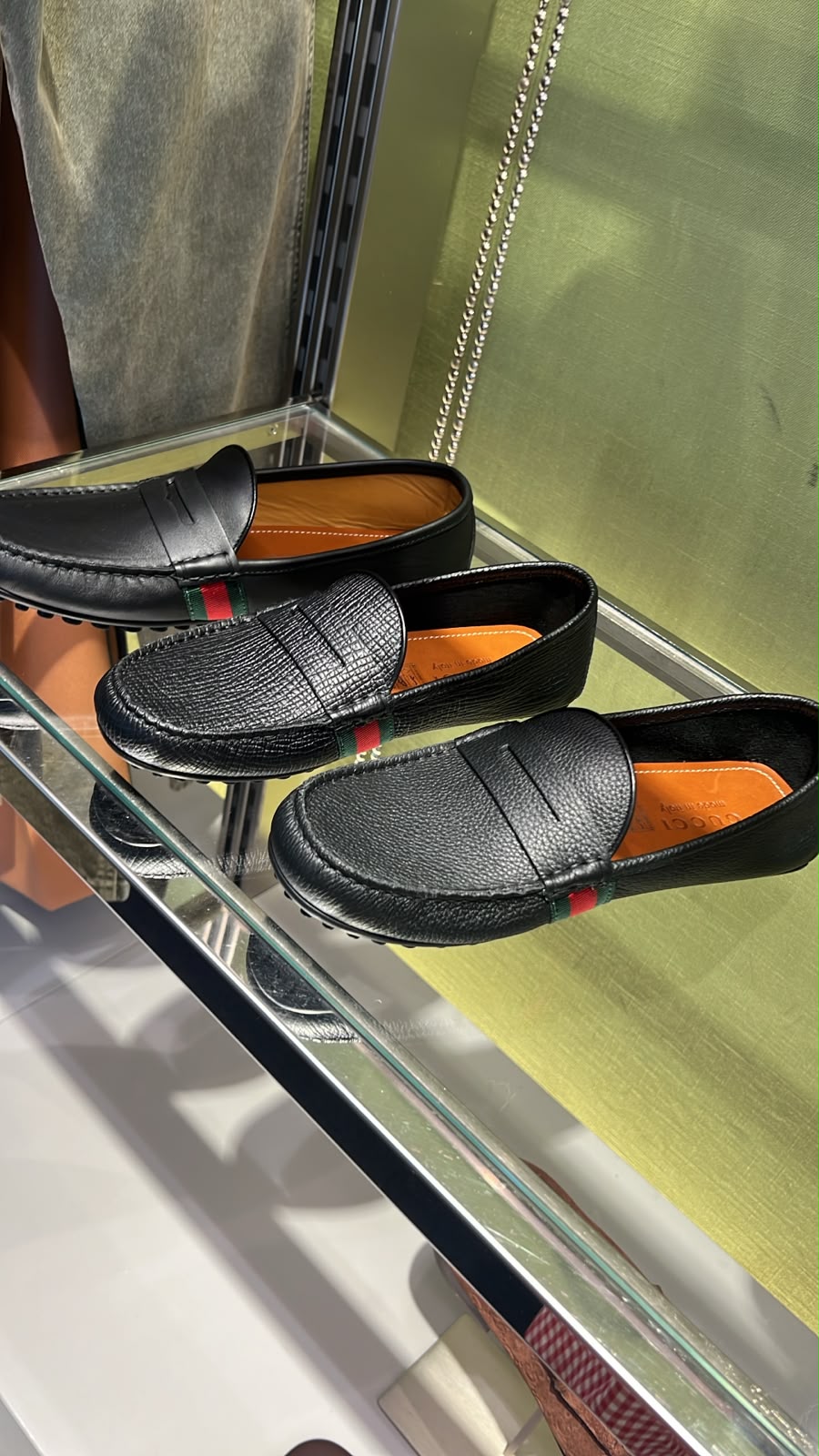 Web Detail Leather Driver Loafers