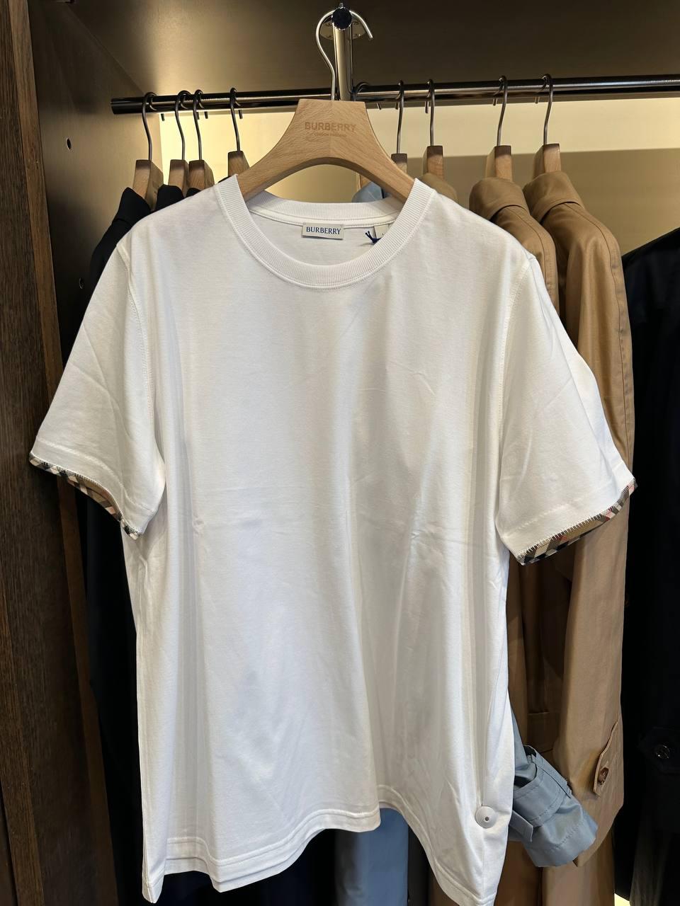 Vintage Check Cuff Cotton T-shirt