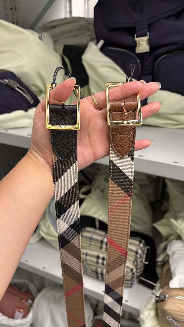 Check and Leather Belt
