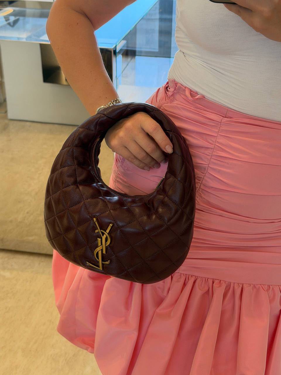 Small Hobo Bag in Quilted Lambskin