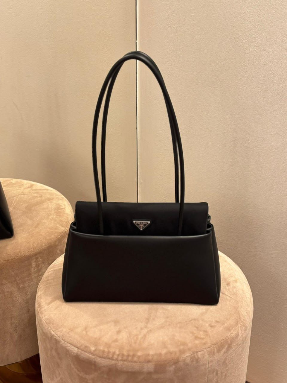 Soft Nylon and Leather Tote Bag