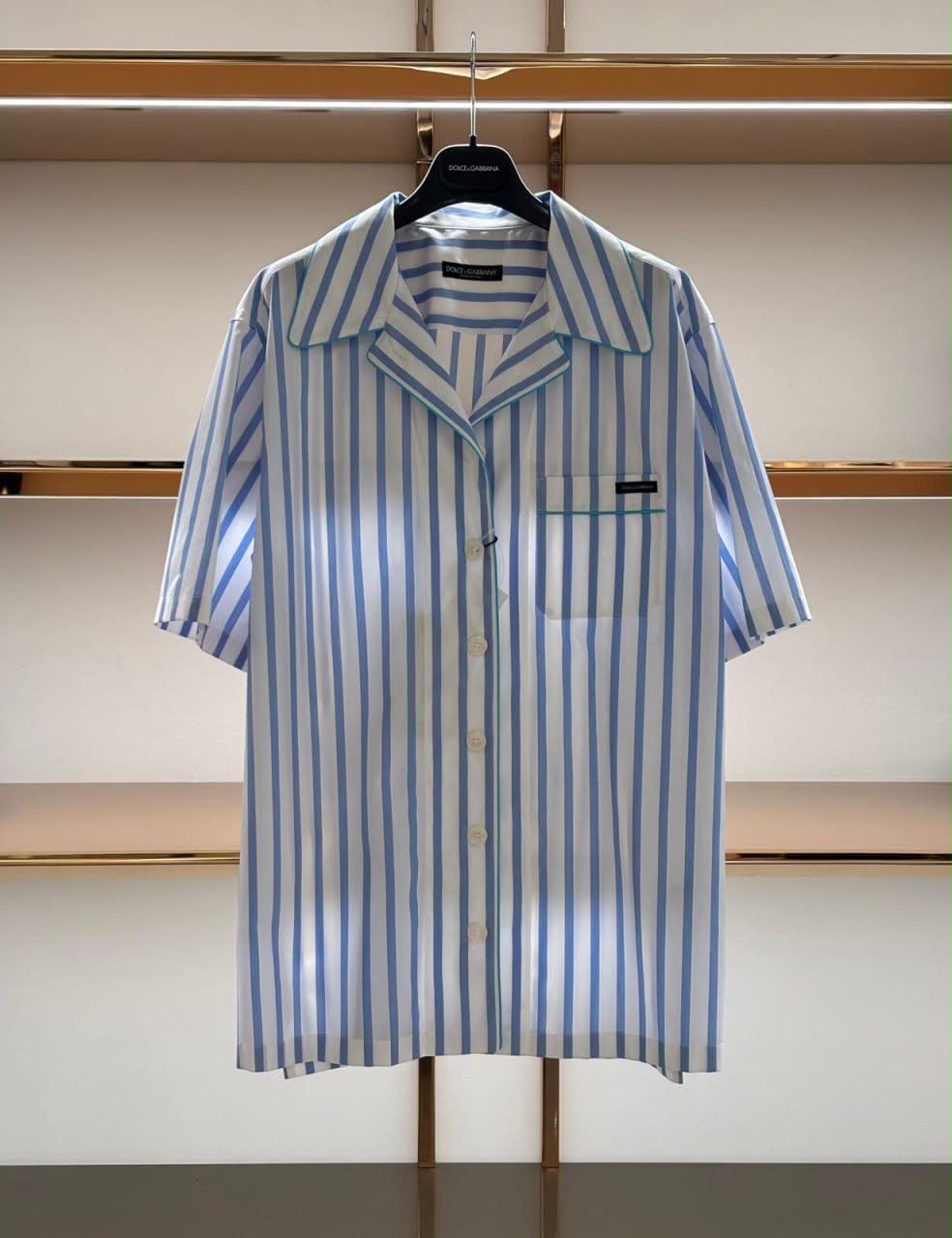 Striped Poplin Pajama Shirt