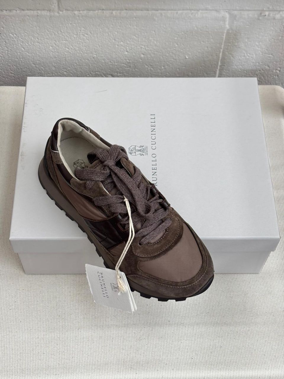 Suede and Technical Fabric Runner Sneakers