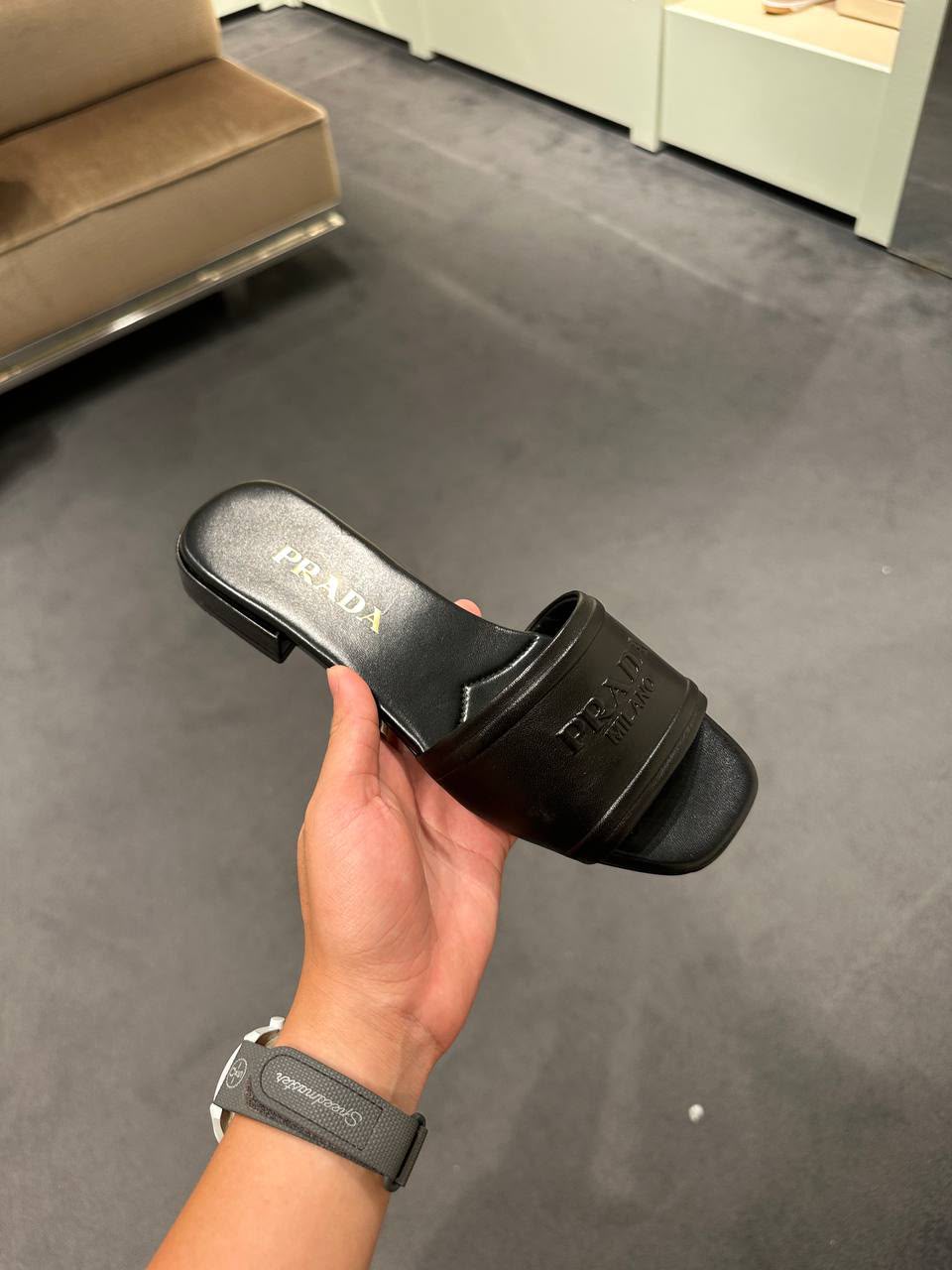 Padded Nappa Leather Slides