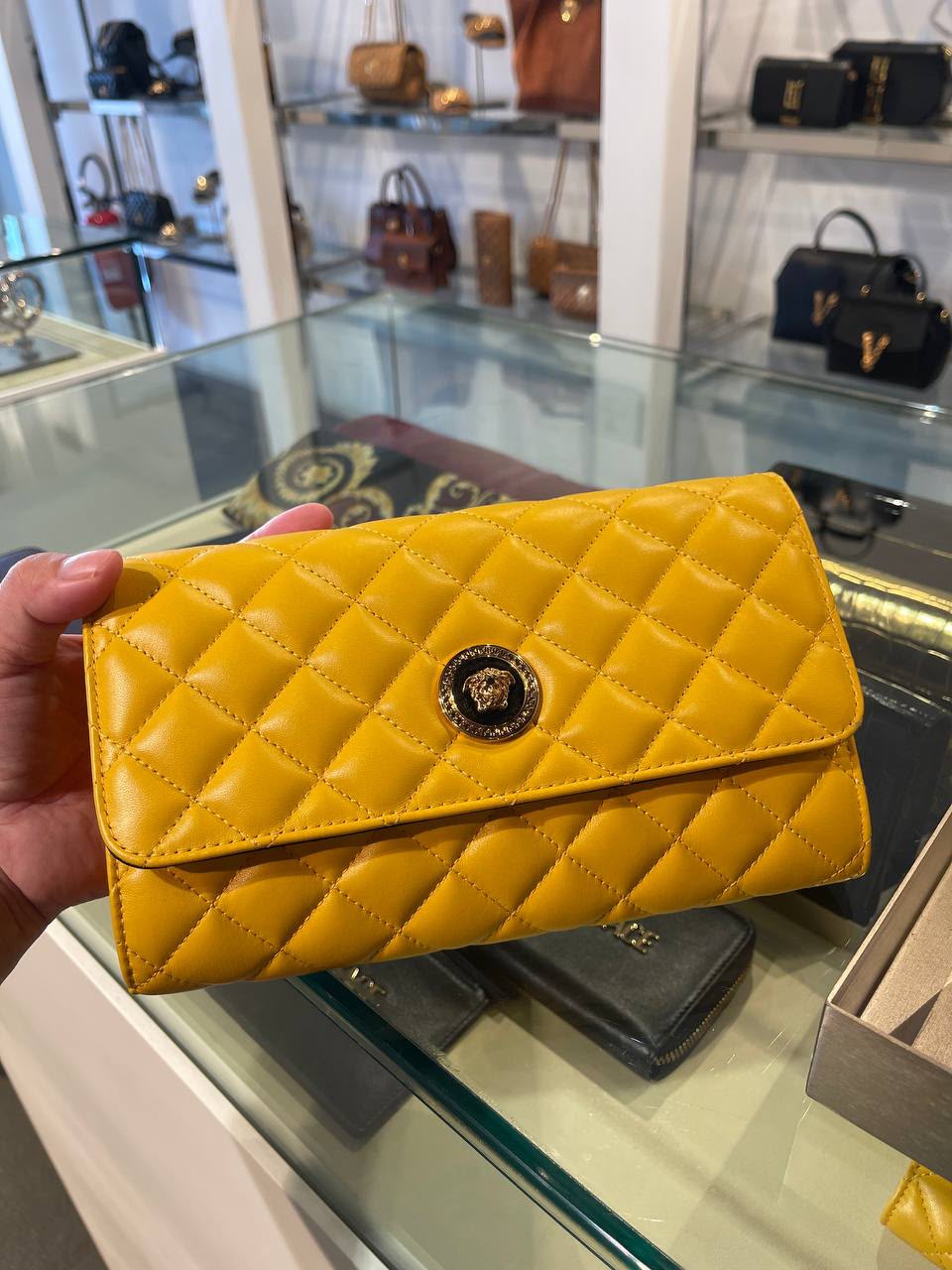 La Medusa Quilted Leather Wallet
