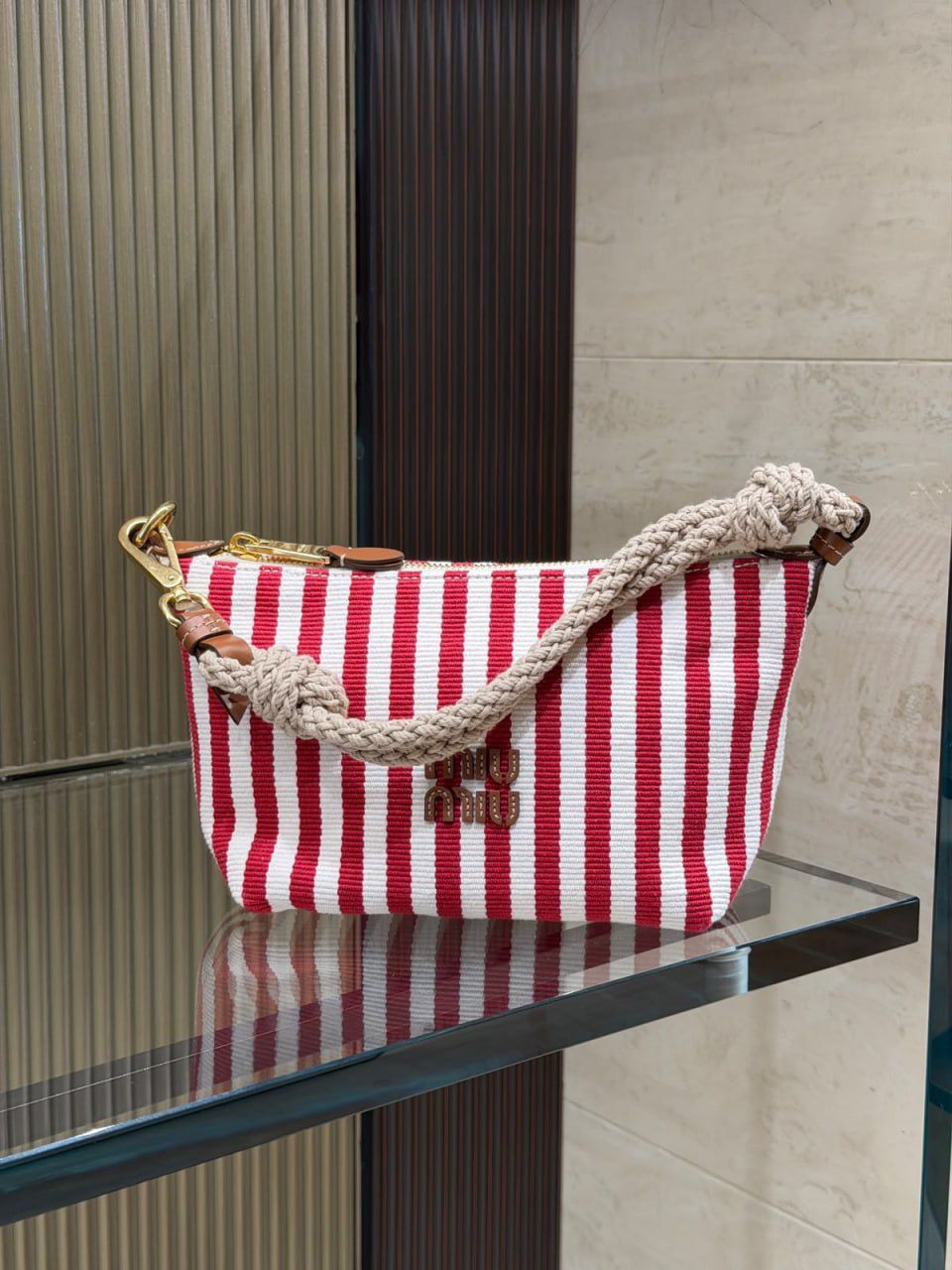 Striped Canvas Mini Bag