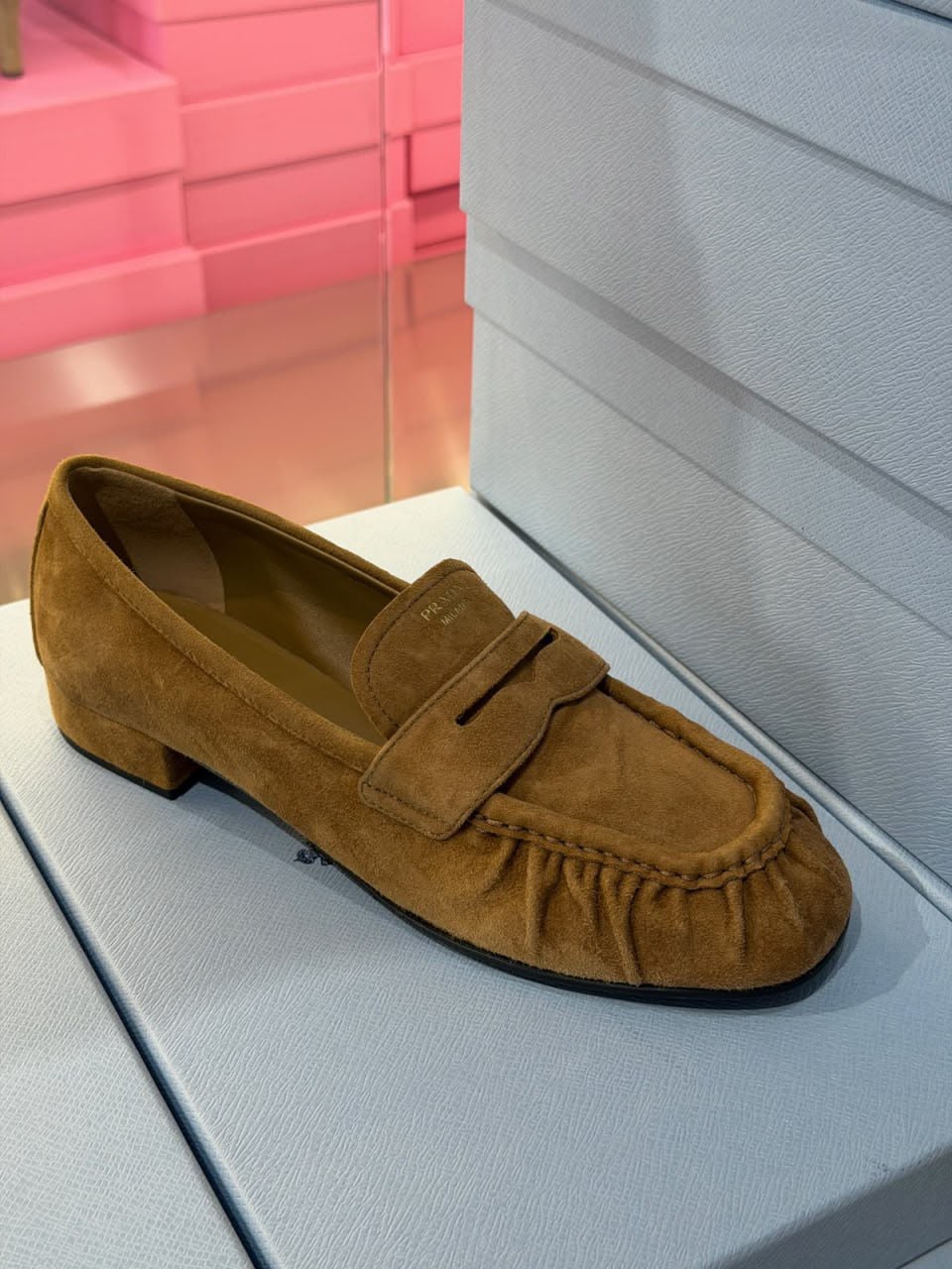 Brushed leather loafers