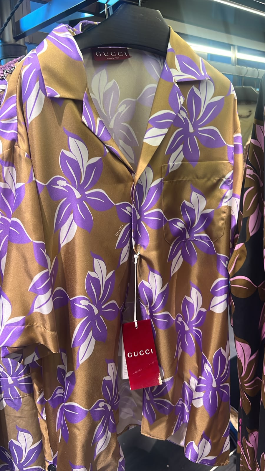 Floral Print Silk Bowling Shirt