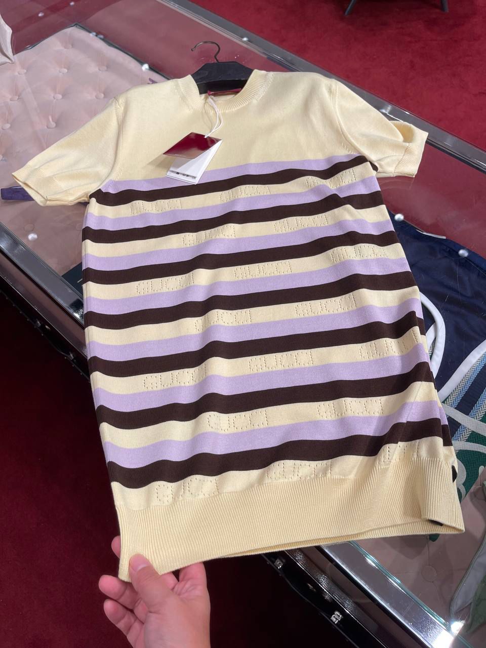 Striped Cotton Knit T-Shirt