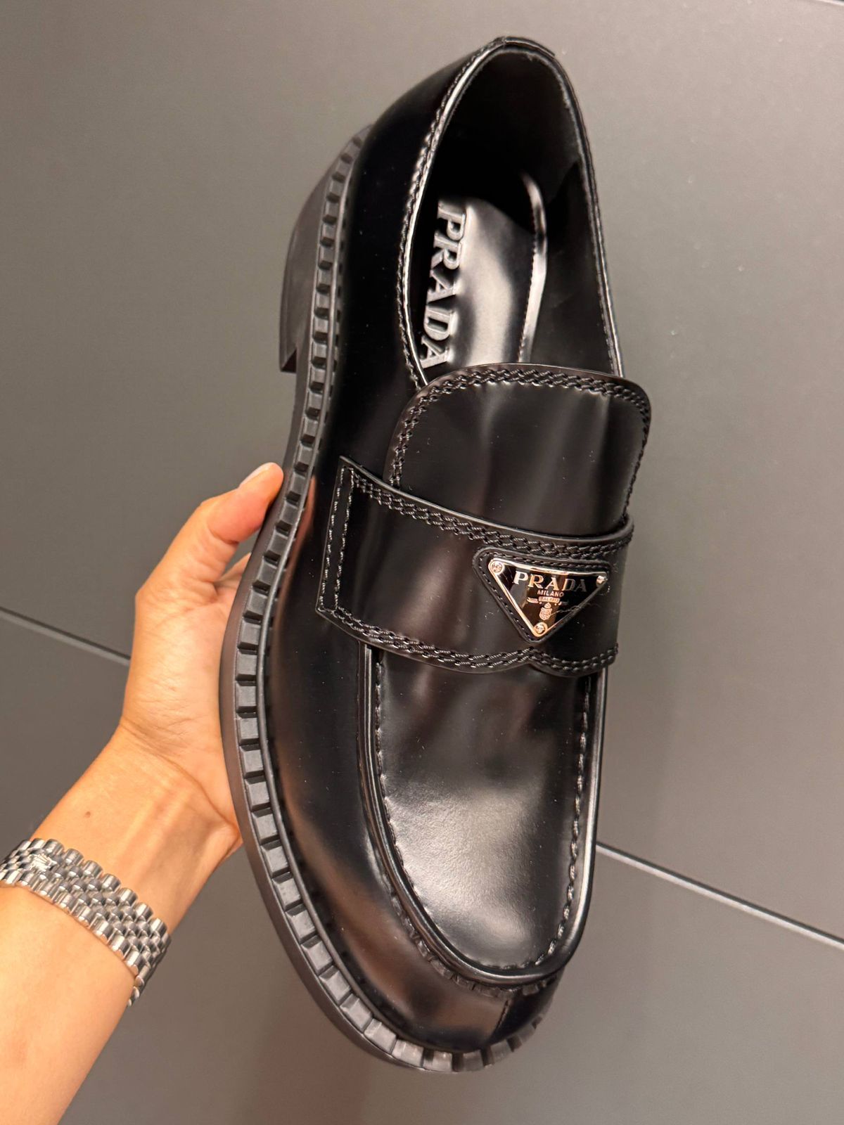 Brushed Leather Loafers