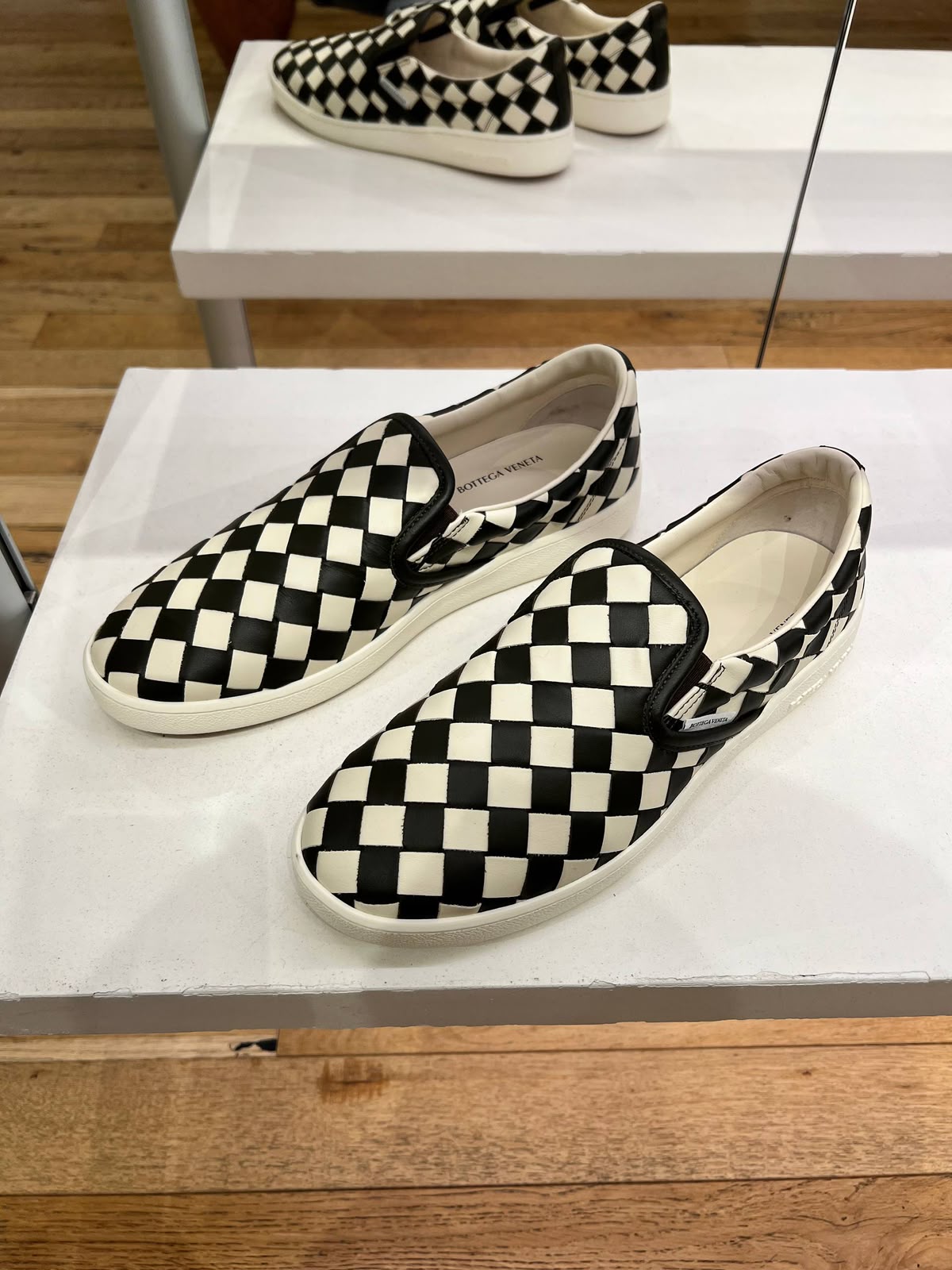 Intrecciato Checkerboard Slip-On Sneakers
