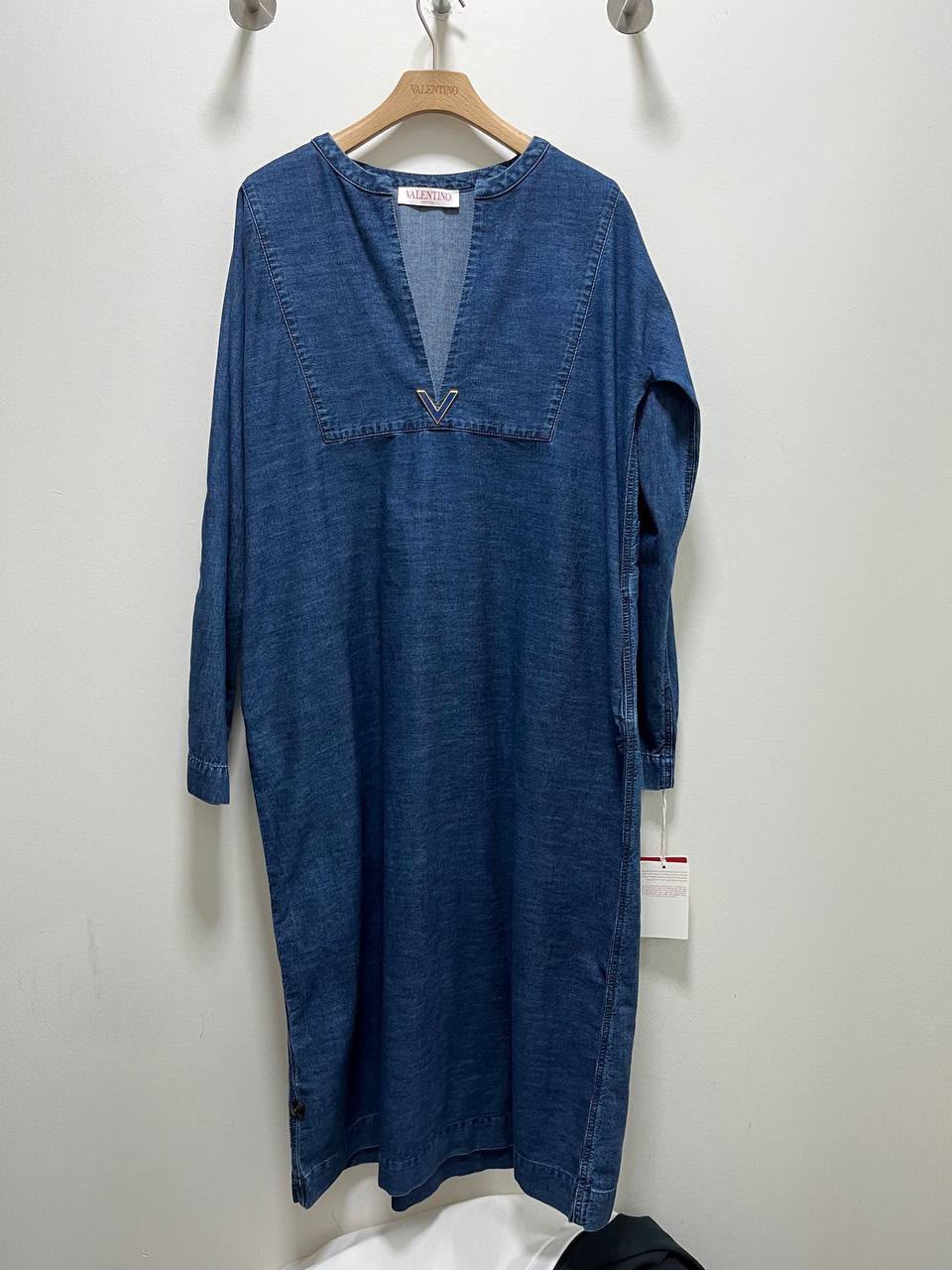 Denim V-Neck Tunic Dress