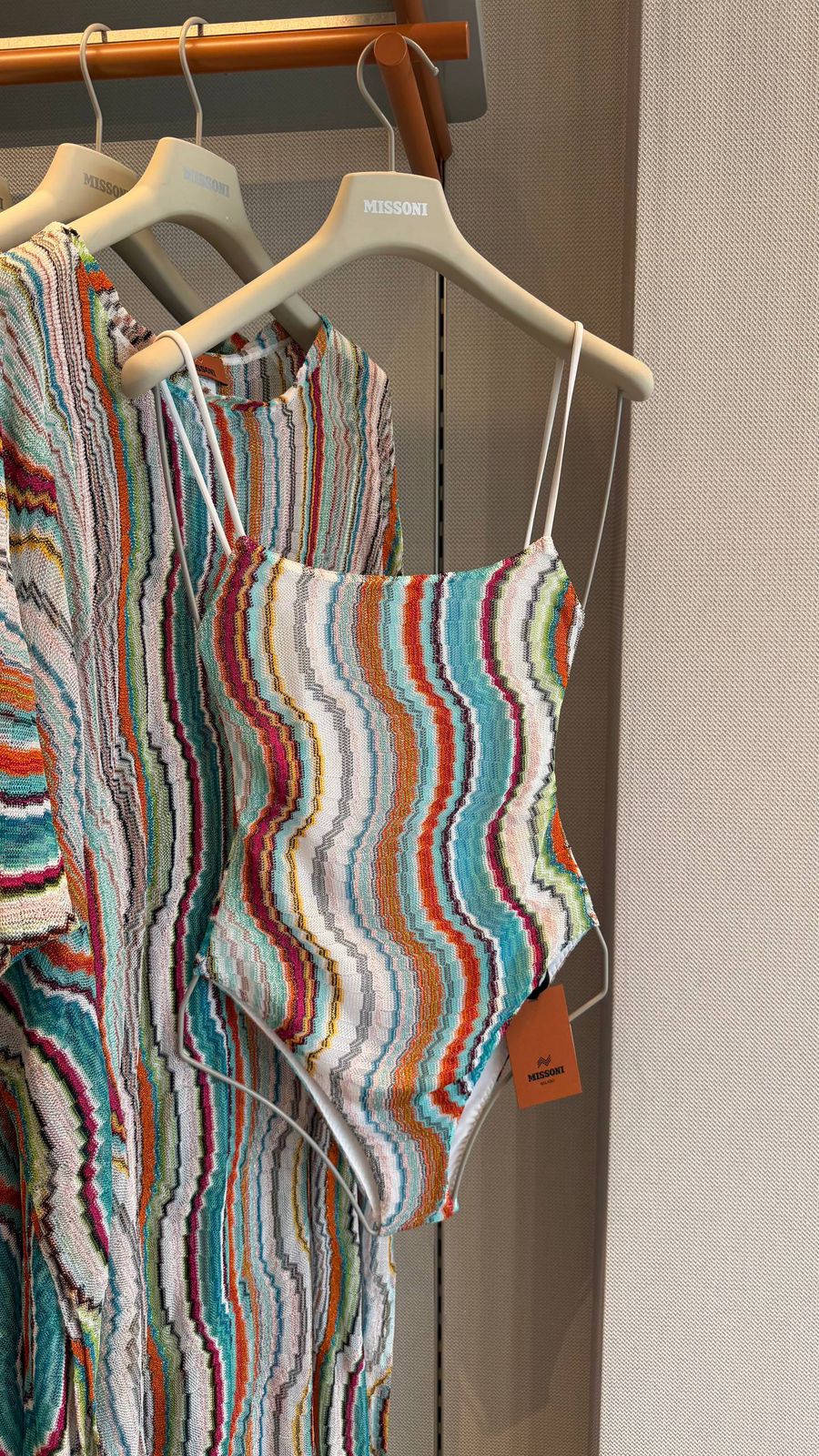 Zigzag Knit One-Piece Swimsuit