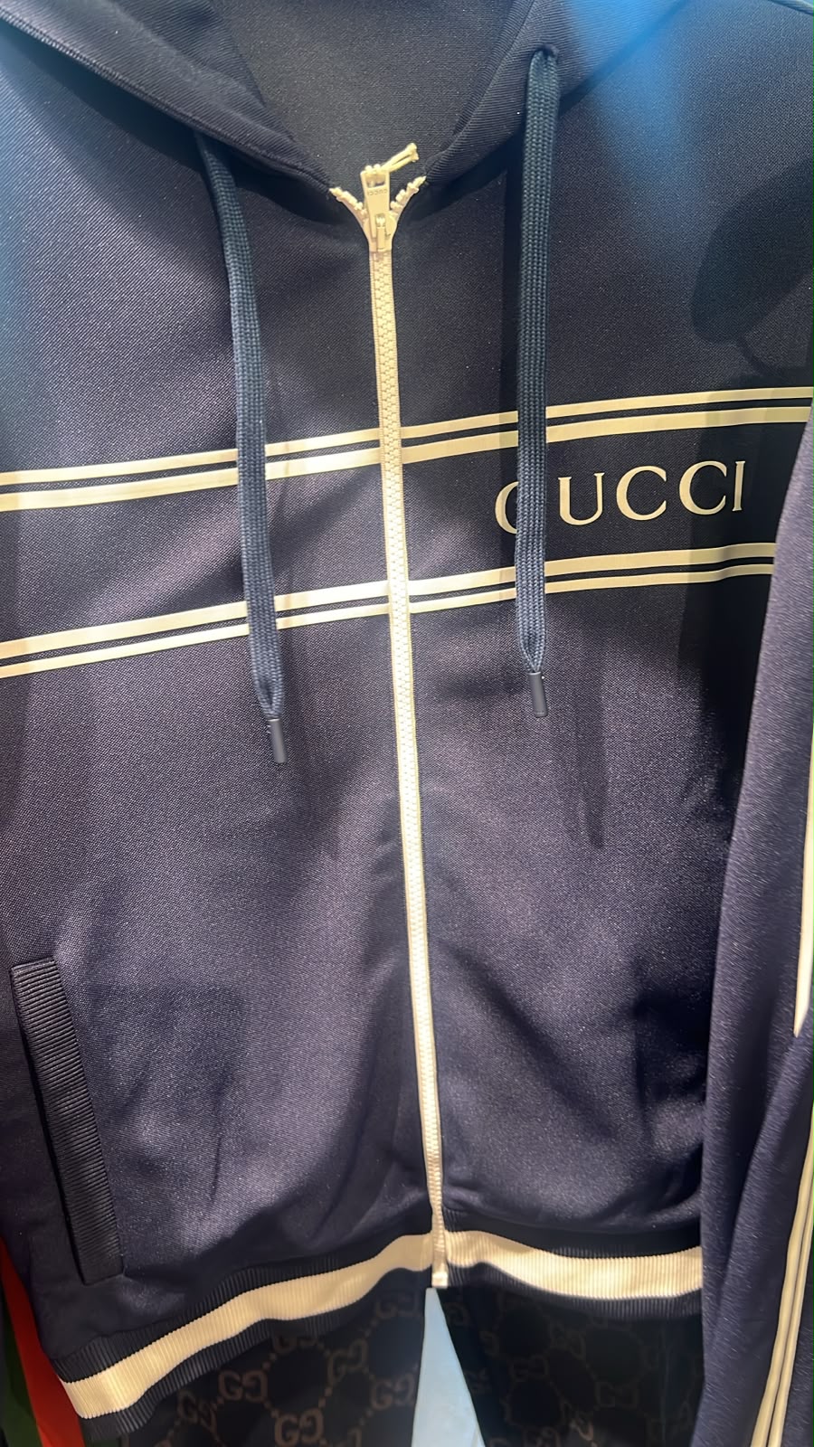 Zip-Up Hoodie with Logo Stripe