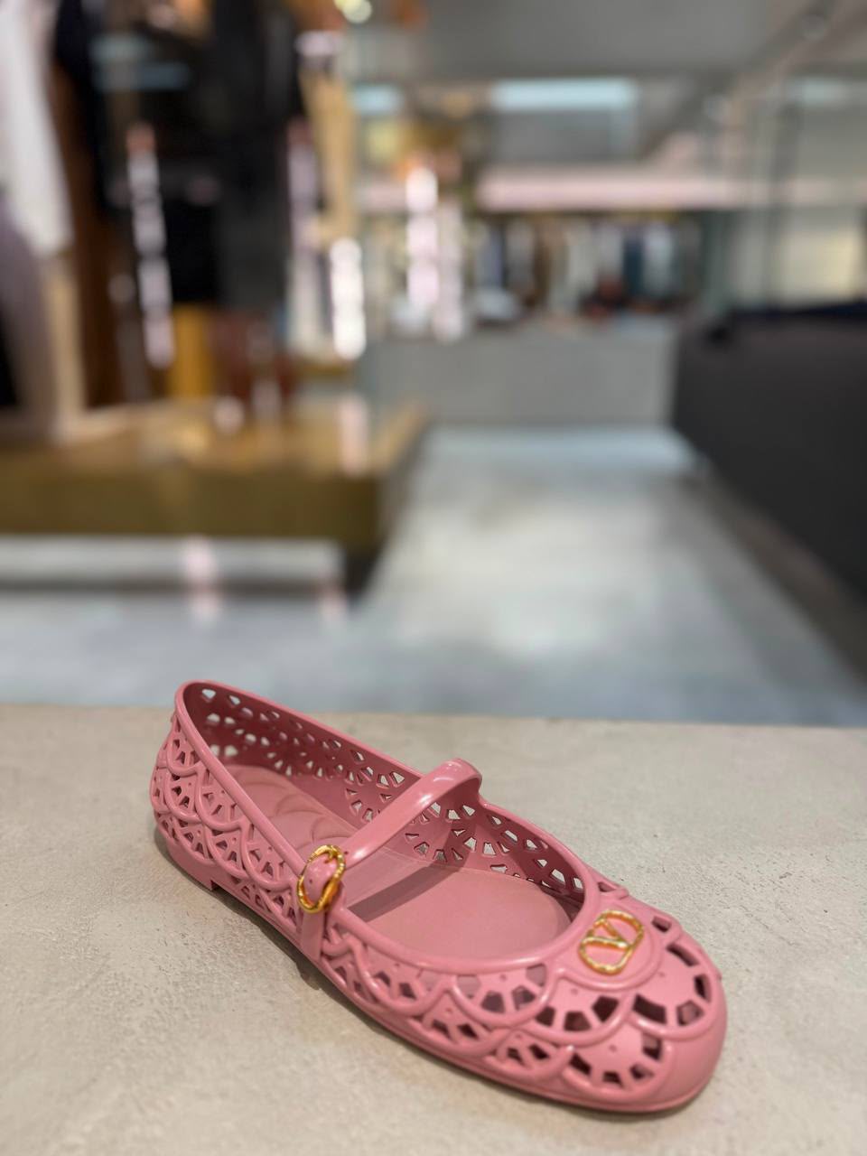 Garavani VLogo Signature Laser-Cut Jelly Ballerina