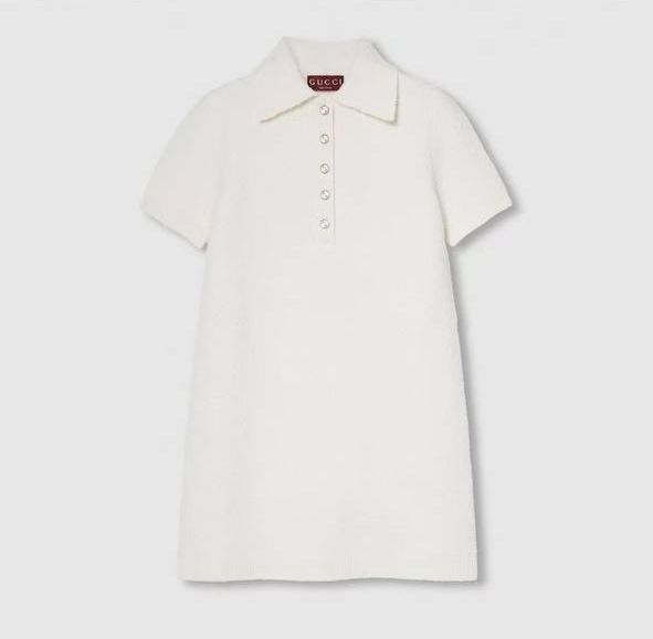 Cotton knit polo dress