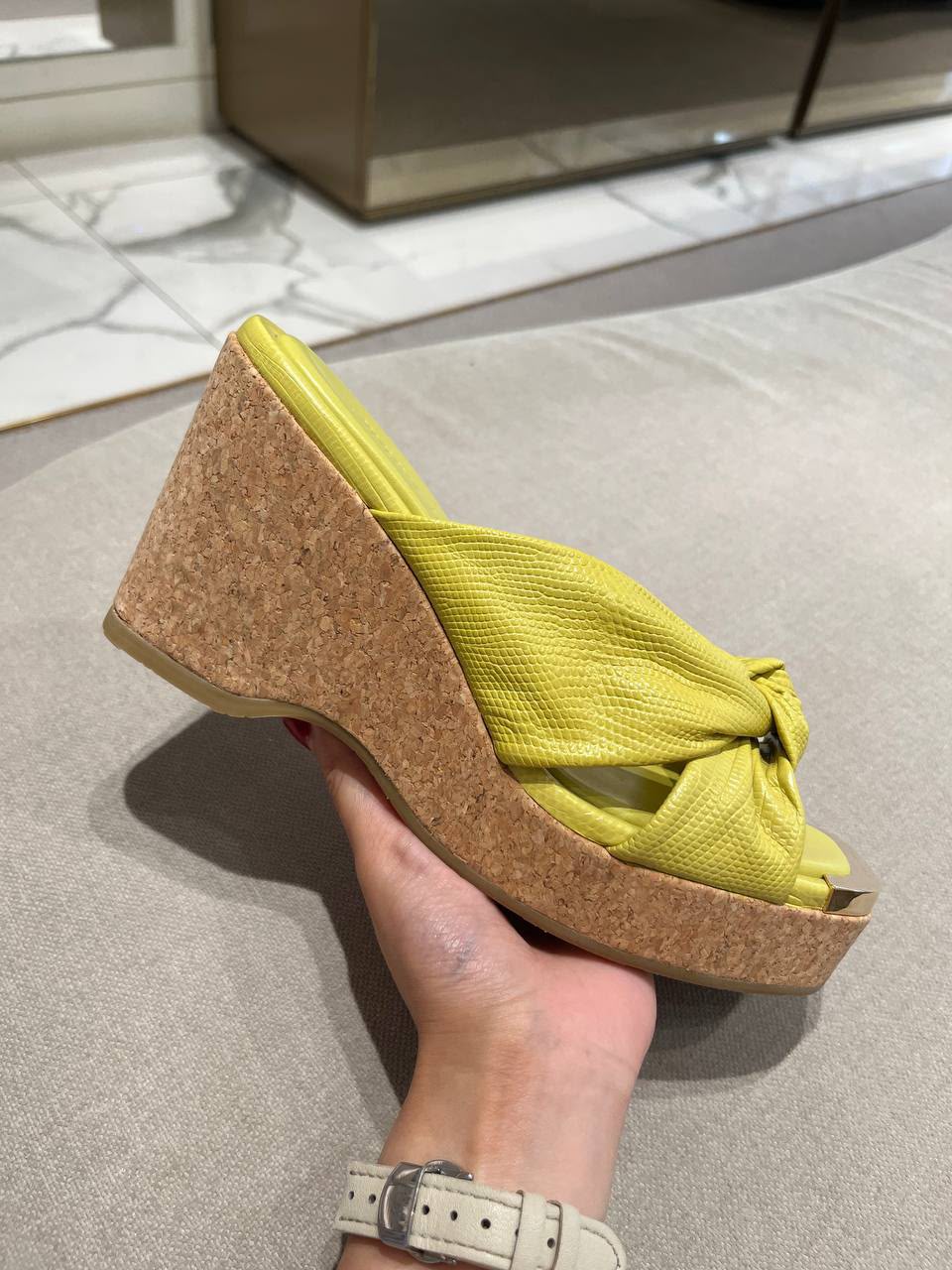 Cork Wedge Slide Sandals