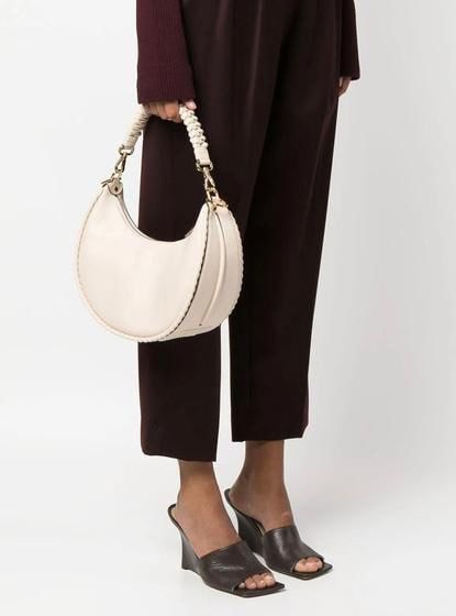 Small Moon Braided-Handle Shoulder Bag