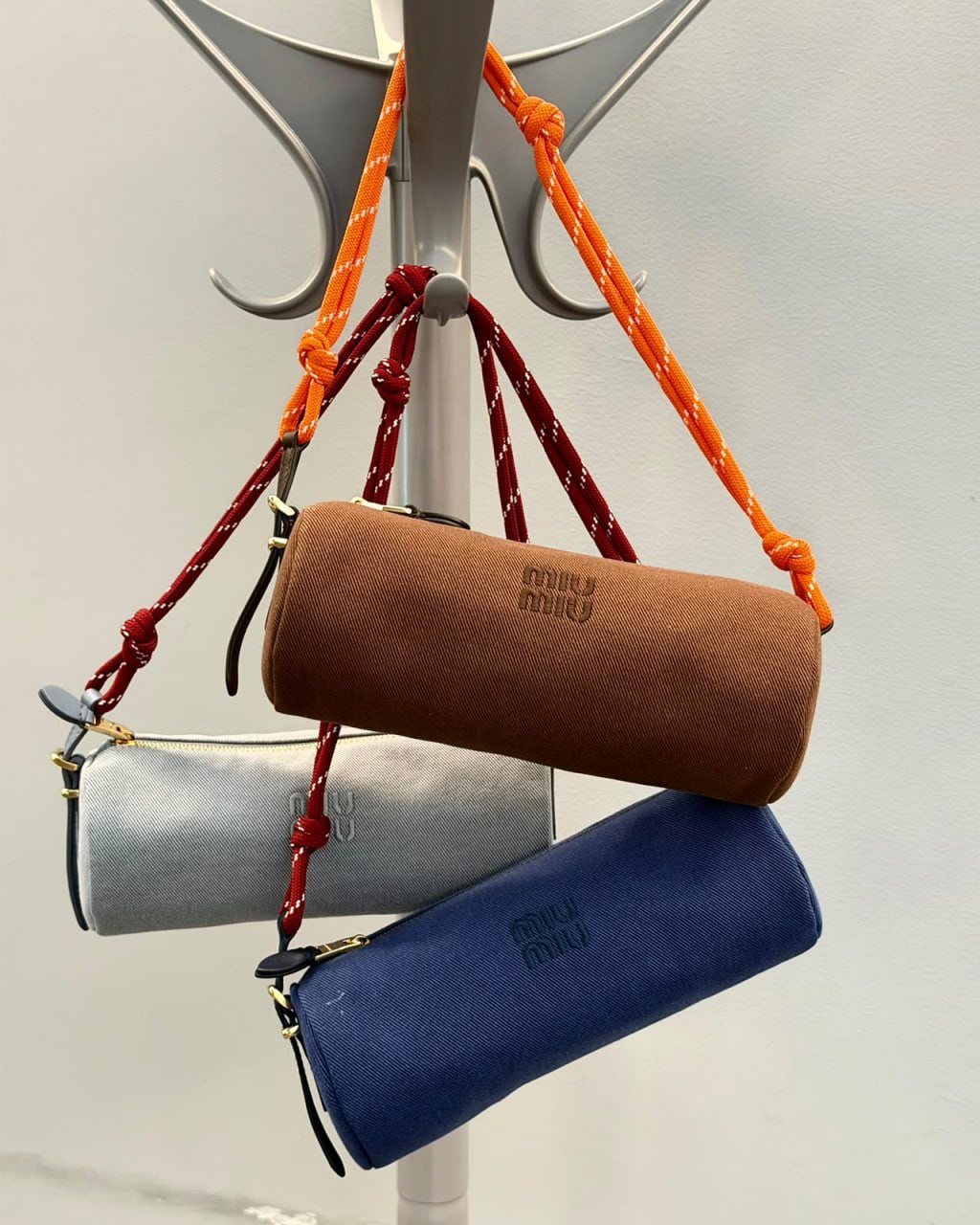 Denim Cylinder Bag