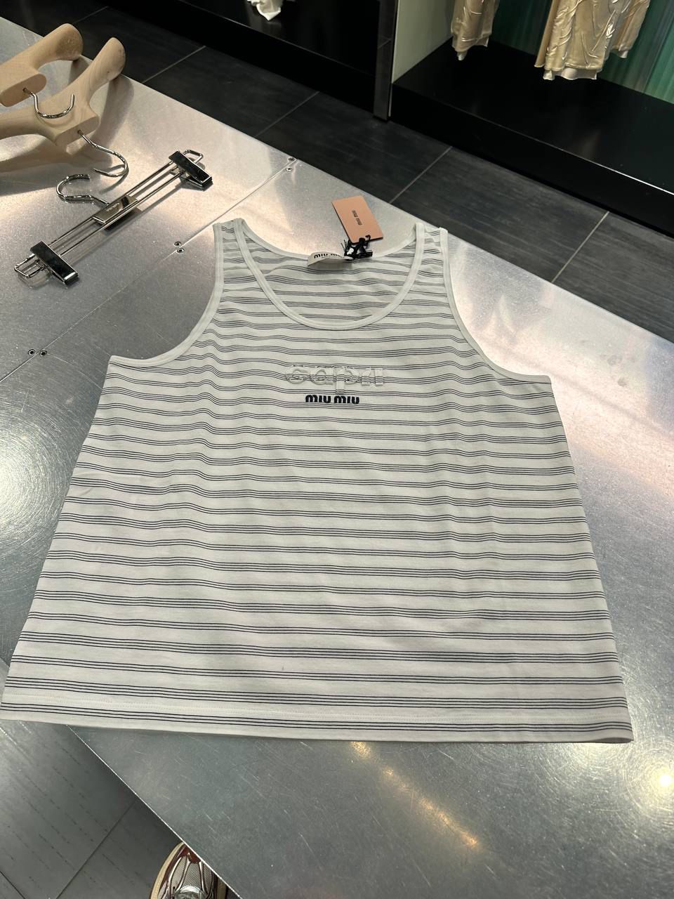 Striped jersey tank top