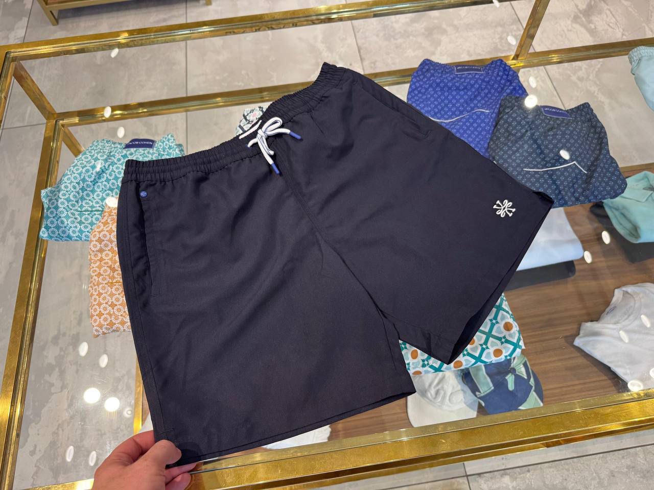 Geometric Print Swim Trunks