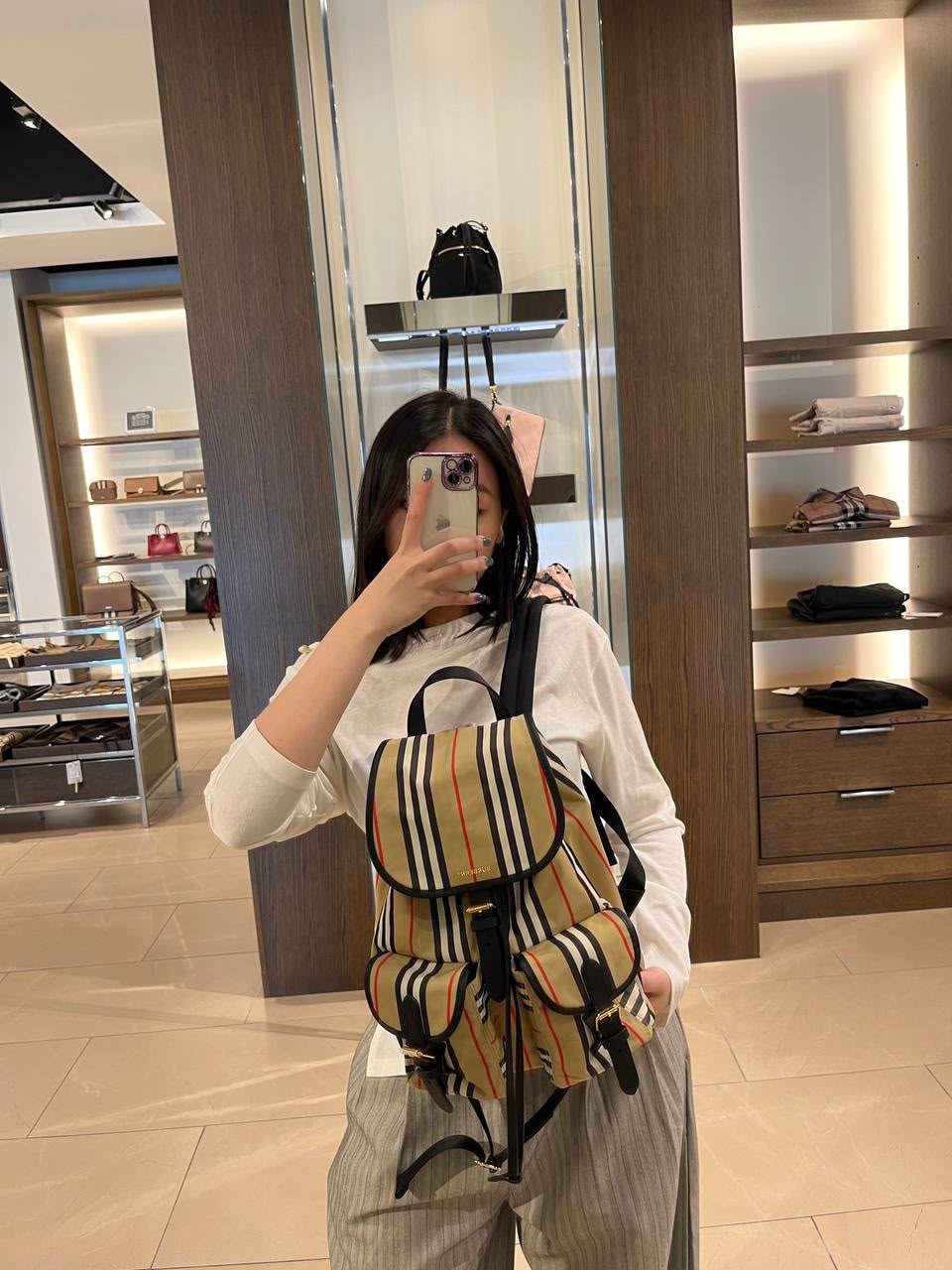 Medium Rucksack in Icon Stripe Nylon