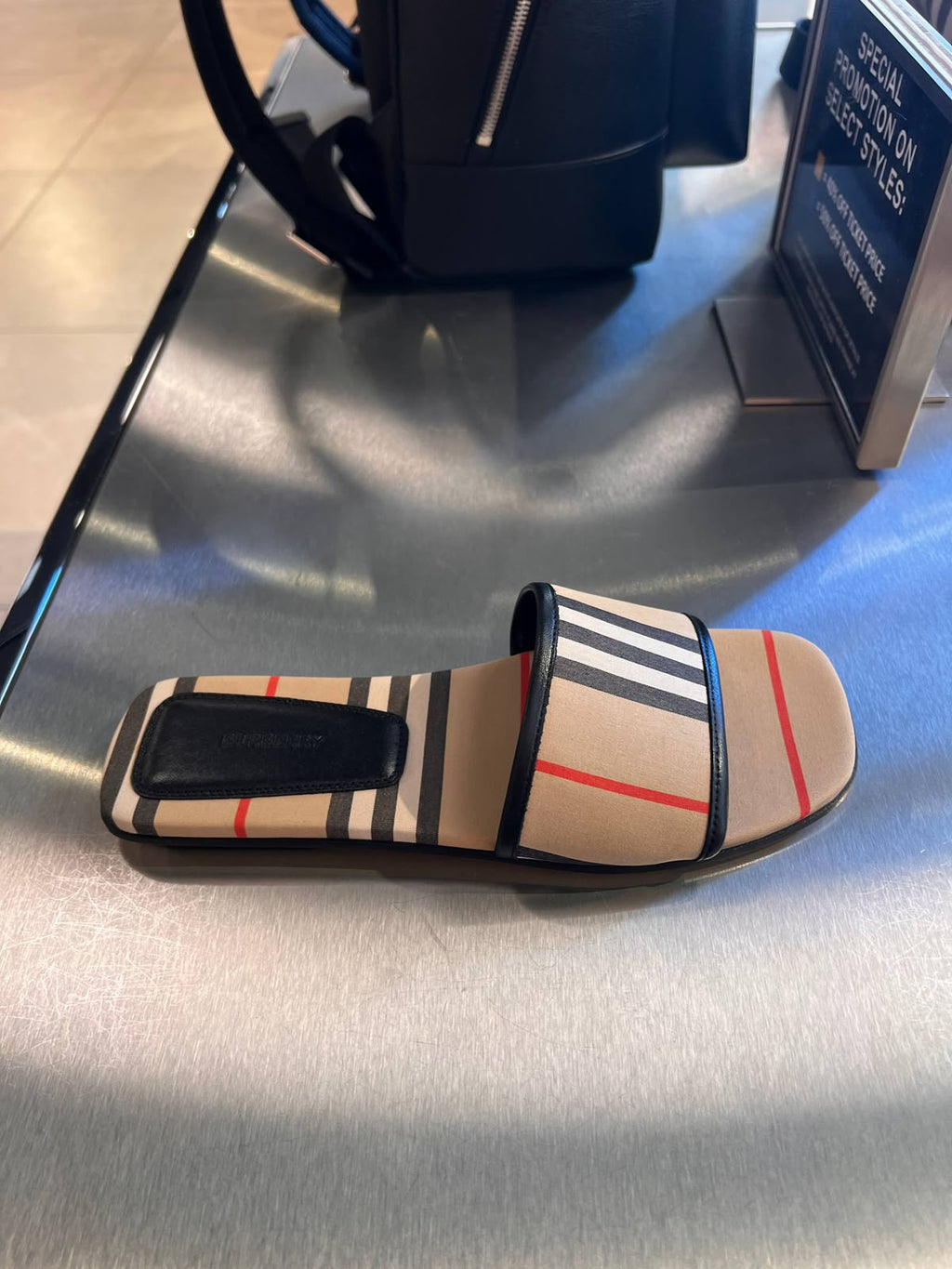 Logo Graphic Canvas and Leather Slides