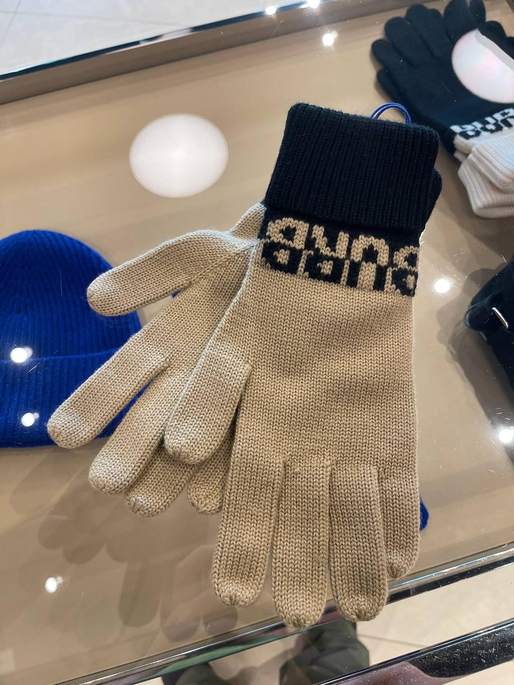 Logo Intarsia Wool Blend Gloves