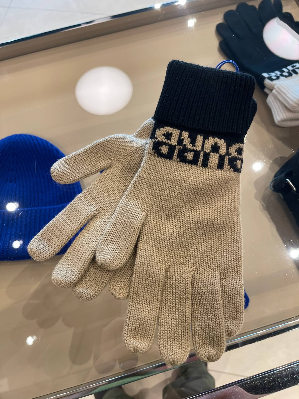 Logo Intarsia Wool Blend Gloves