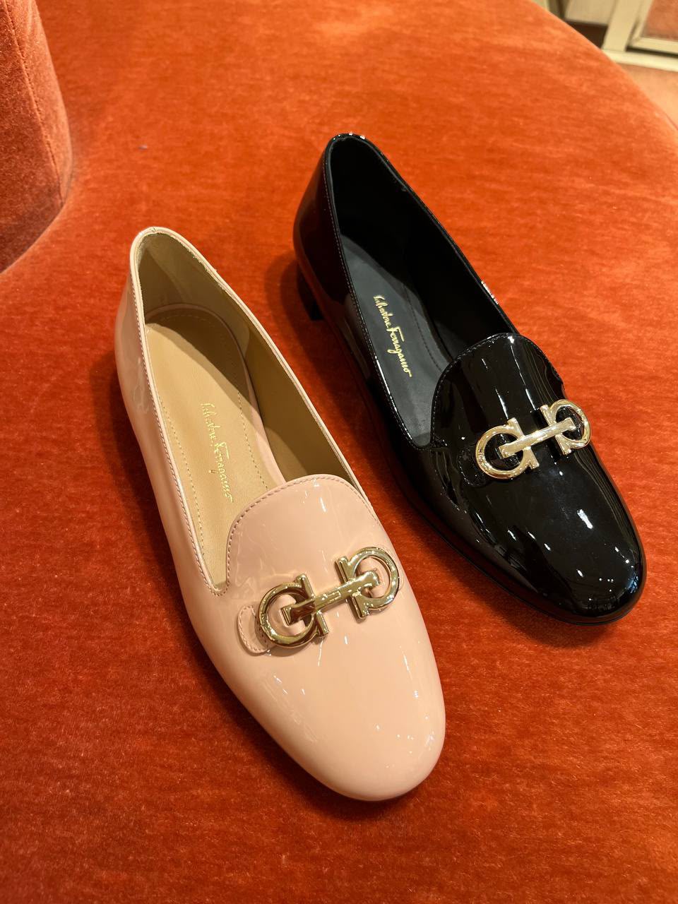 Gancini Patent Leather Loafers