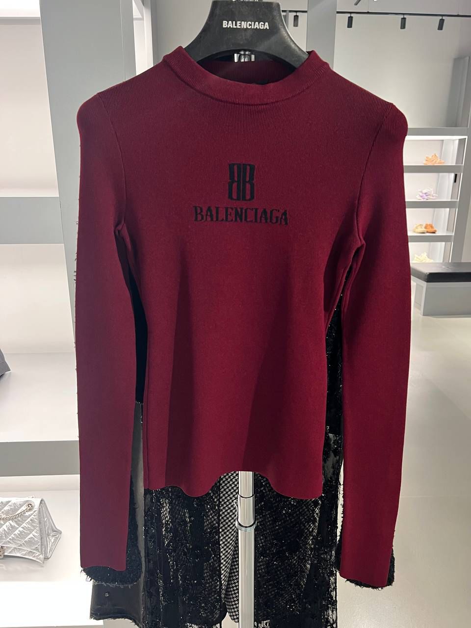 BB Logo Ribbed Knit Top
