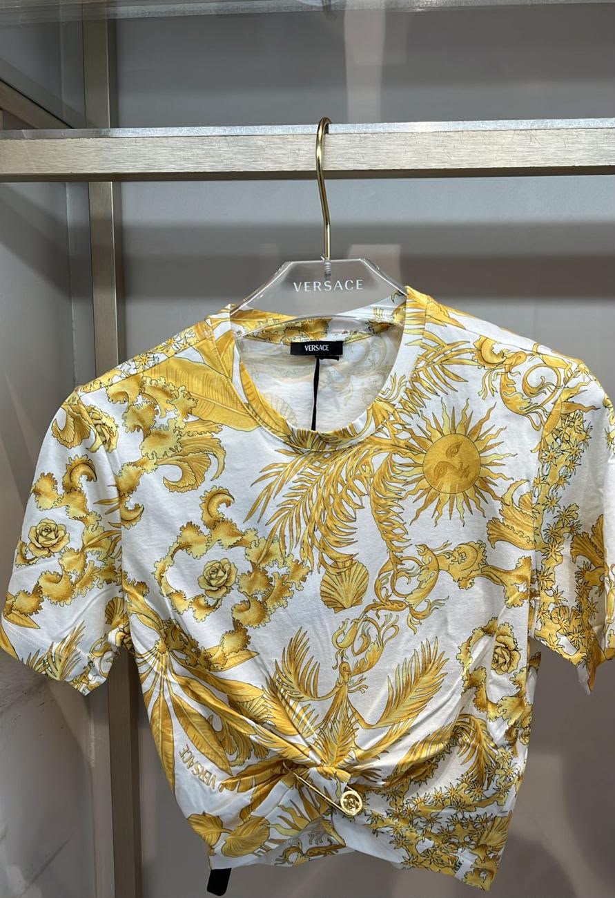 Treasure Print Knot T-Shirt