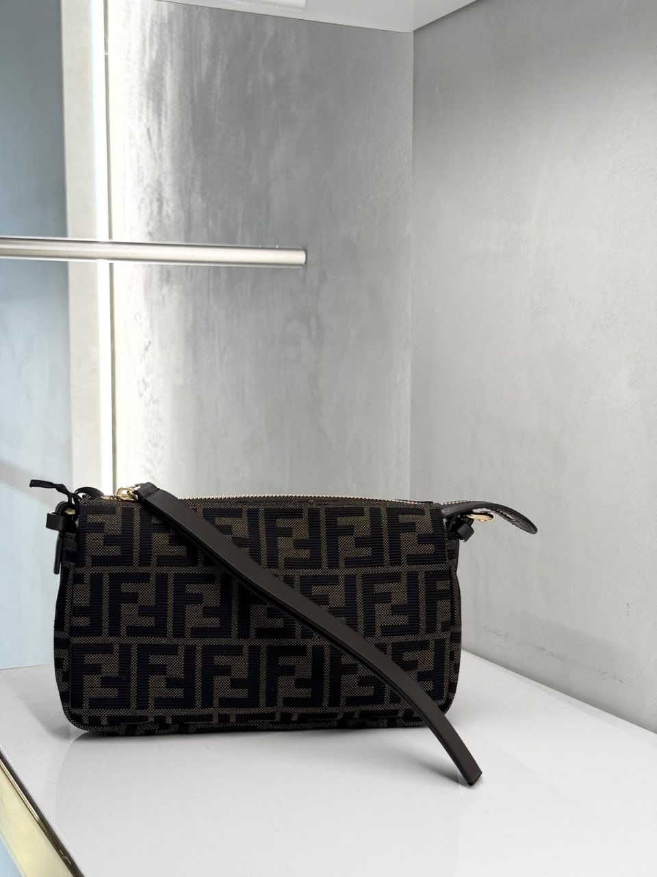 FF Logo Canvas Baguette Pouch