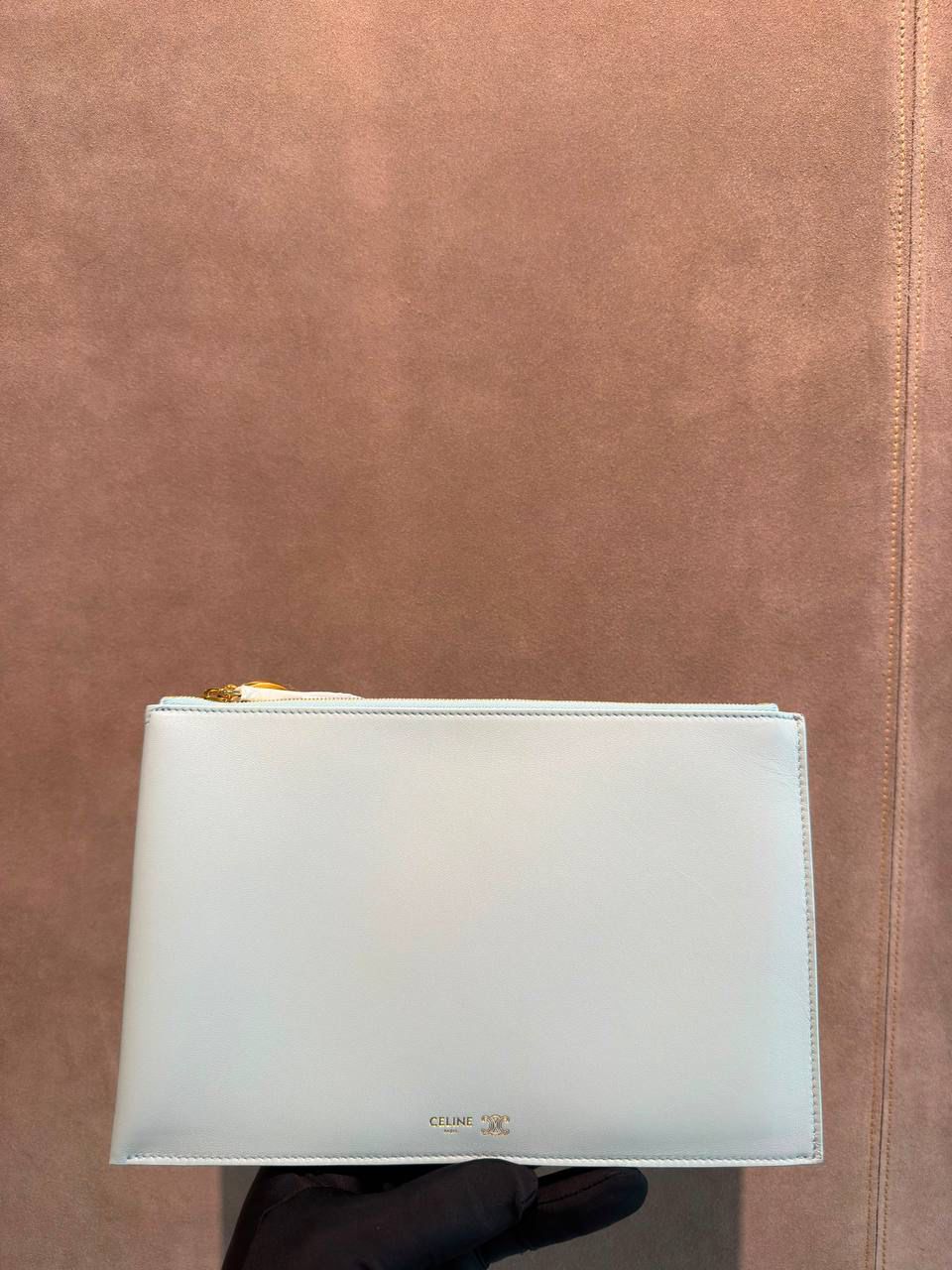 Large Zipped Clutch with Triomphe