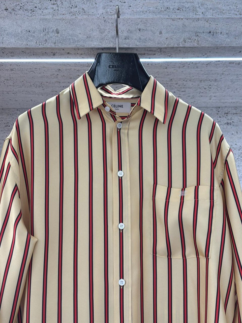 Loose Shirt in Striped Silk